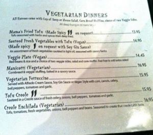 menu at Bless My Soul Cafe in Eureka