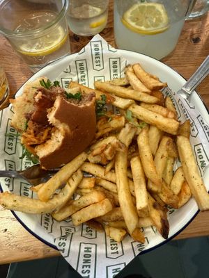 Bacon Plant 2.0 with gluten free vegan bun at Honest Burgers in Cardiff