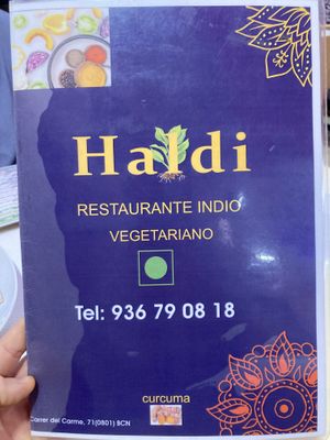 Menu 1 at Haldi in Barcelona