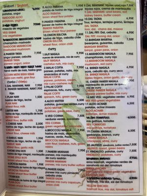 Menu 3 at Haldi in Barcelona