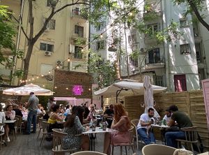 Backyard   at Donkey Breakfast in Thessaloniki