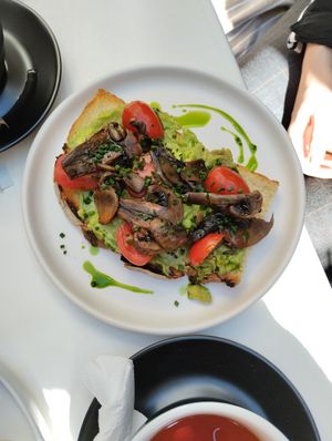 Avocado toast at Donkey Breakfast in Thessaloniki