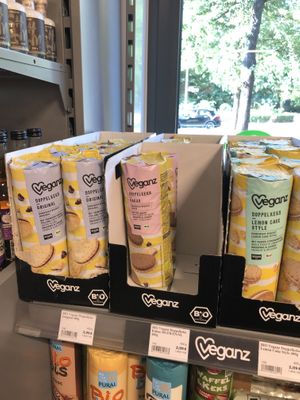 Pictured are one of my favorite vegan cookies, Veganz doppelkeks  at Veganz - Prenzlauer Berg in Berlin