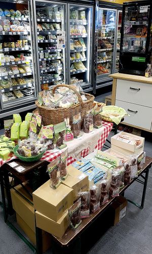 temporary display featuring German-style Easter chocolate  at Veganz - Prenzlauer Berg in Berlin