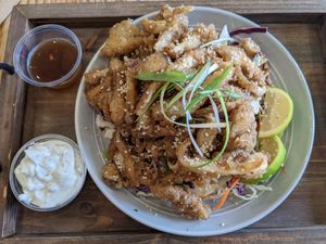 Trumpet mushrooms at Cleanse Theory Kitchen in New York City