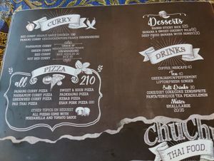 Menu at Chu Chu Thai Food & Pizza in Koh Tao