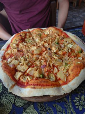Massaman pizza at Chu Chu Thai Food & Pizza in Koh Tao