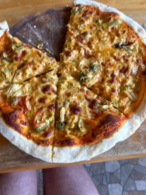 Red Curry pizza  at Chu Chu Thai Food & Pizza in Koh Tao