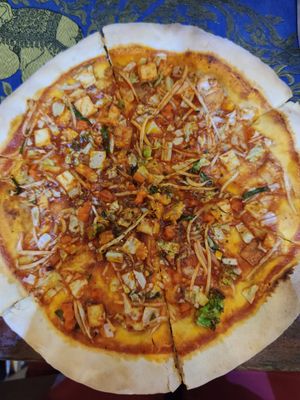 Pad Thai Pizza (Ask for the Vegan version) at Chu Chu Thai Food & Pizza in Koh Tao