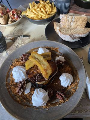 Banana pancakes! So good!  at T @ Hove in Hove