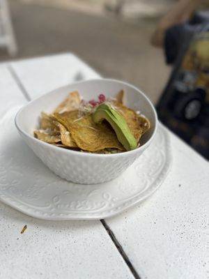 Chilaquiles   at Fit-a-licious in Tulum