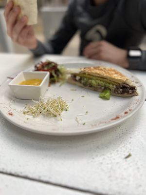 Vegan breakfast wrap  at Fit-a-licious in Tulum