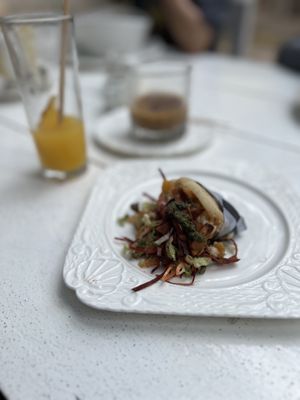 Vegan arepa  at Fit-a-licious in Tulum