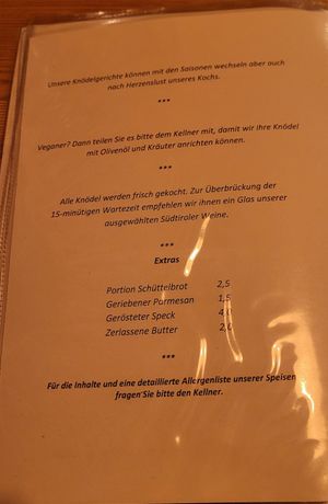  at Fink's Südtiroler Knödelküche Zürich in Zurich