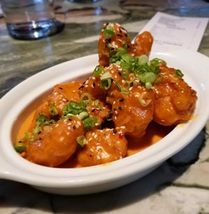 Vegan bang bang shrimp at Public House in Ferndale