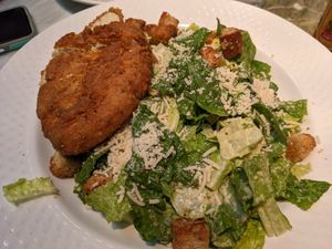 Vegan ceasar salad with added fried Chik'n at Public House in Ferndale