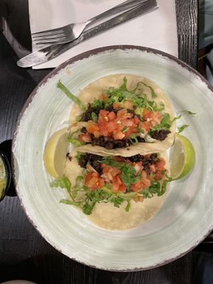 Taro and mung bean tacos   at Verde Restaurant in Lihue