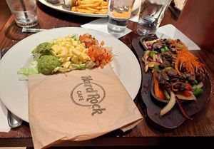 Vegan fahittas at Hard Rock Cafe in West London