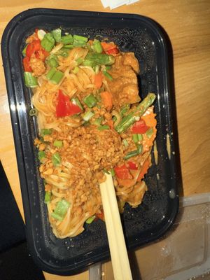 Peanut curry noodle w tofu   at High Thai in Brattleboro