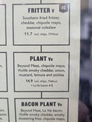 Beyond meat burger at Honest Burgers - South Kensington in South West London