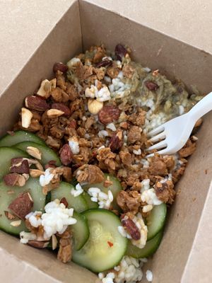 The P-Box with rice and P-Kebab at PLANTE Lab in Catania