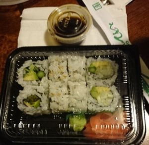Cucumber avocado sushi at Hibachi Express in Torrington