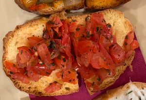 Tomatoes and basil   at Cantinetta Venegazzu in Treviso