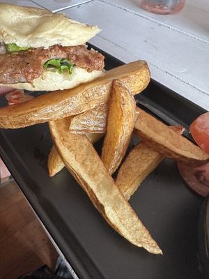 Beyond burger   at Seawiches Lounge Bar in Roatan