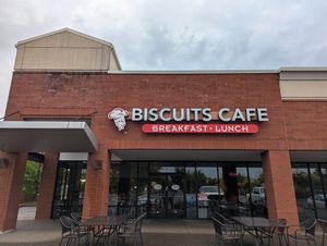 exterior at Biscuits Cafe in Canby