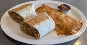 Breakfast Burrito at Biscuits Cafe in Canby
