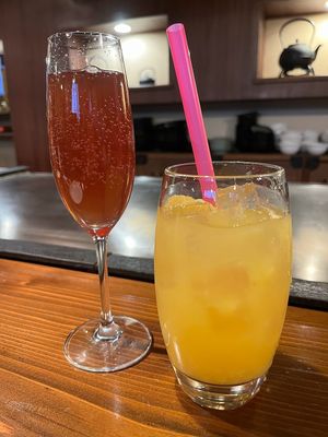 Nanbu Bijin Grape Umeshu, Pineapple Juice at TEPPANYAKI RAI in Ninohe