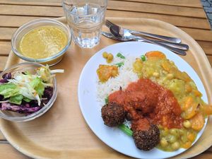 Food of the day (bread included not shown in the pict) at Govindas in Malmo