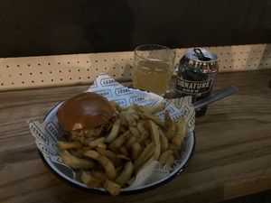£20...  at Honest Burgers - Warren St in London