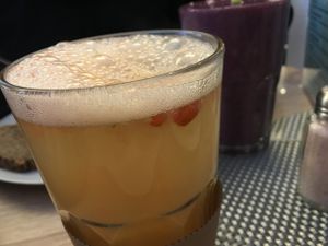 hot juice with goji at Goodies Berlin - Schivelbeiner Strasse 34 in Berlin