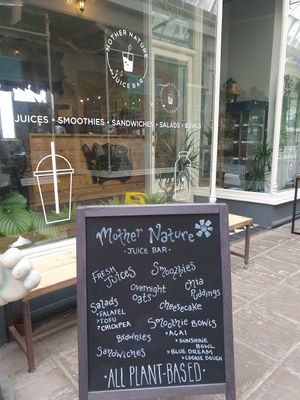 Outside at Mother Nature Juice Bar in Penarth