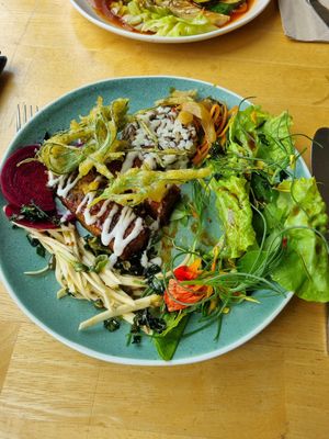 Glazed Okonomiyaki, Rice at River Green Restaurant in Norwich