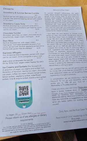  at River Green Restaurant in Norwich