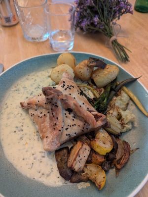 Chestnut and mushroom wellington  at River Green Restaurant in Norwich