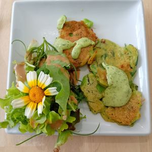 Starter - Courgette Latkes at River Green Restaurant in Norwich