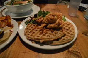 Unchicken and Waffles. SO GOOD! at The Hogtown Vegan in Toronto