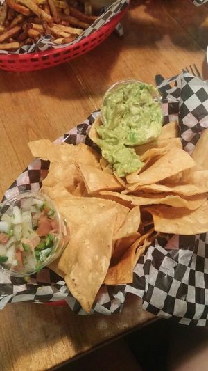 Chips 'n guacamole  at The Hogtown Vegan in Toronto