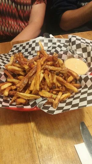 Fries with chipotle ranch at The Hogtown Vegan in Toronto