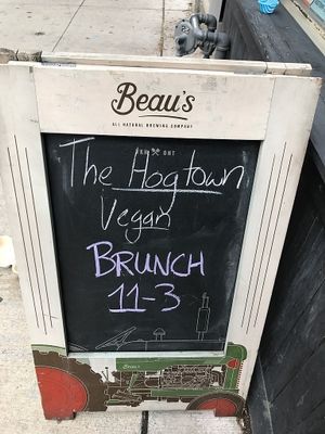 Outside Sign at The Hogtown Vegan in Toronto