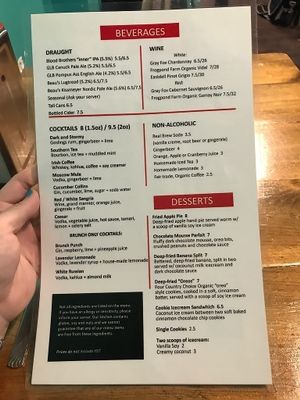 Menu at The Hogtown Vegan in Toronto