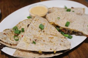 Black bean quesadilla at The Hogtown Vegan in Toronto