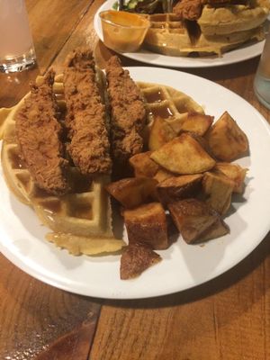 Chicken and waffles  at The Hogtown Vegan in Toronto