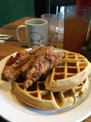 Chicken and Waffles at The Hogtown Vegan in Toronto