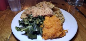 Chicken and Waffles at The Hogtown Vegan in Toronto