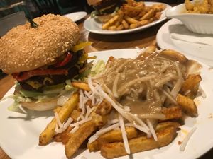 Thé burger was devine at The Hogtown Vegan in Toronto