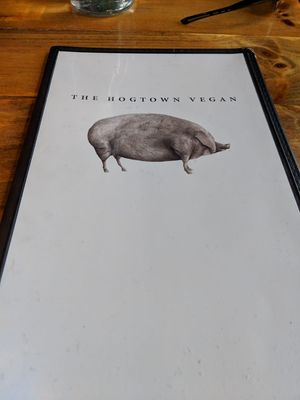 Menu cover  at The Hogtown Vegan in Toronto